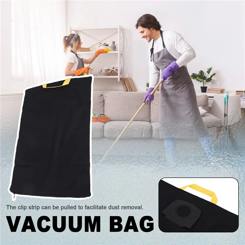 ABBK-Vacuum Cleaner Parts Cloth Dust Bag Washable Filter Bag For Karcher WD4 WD5 WD6 Premium Vacuum Cleaner Replacement Black