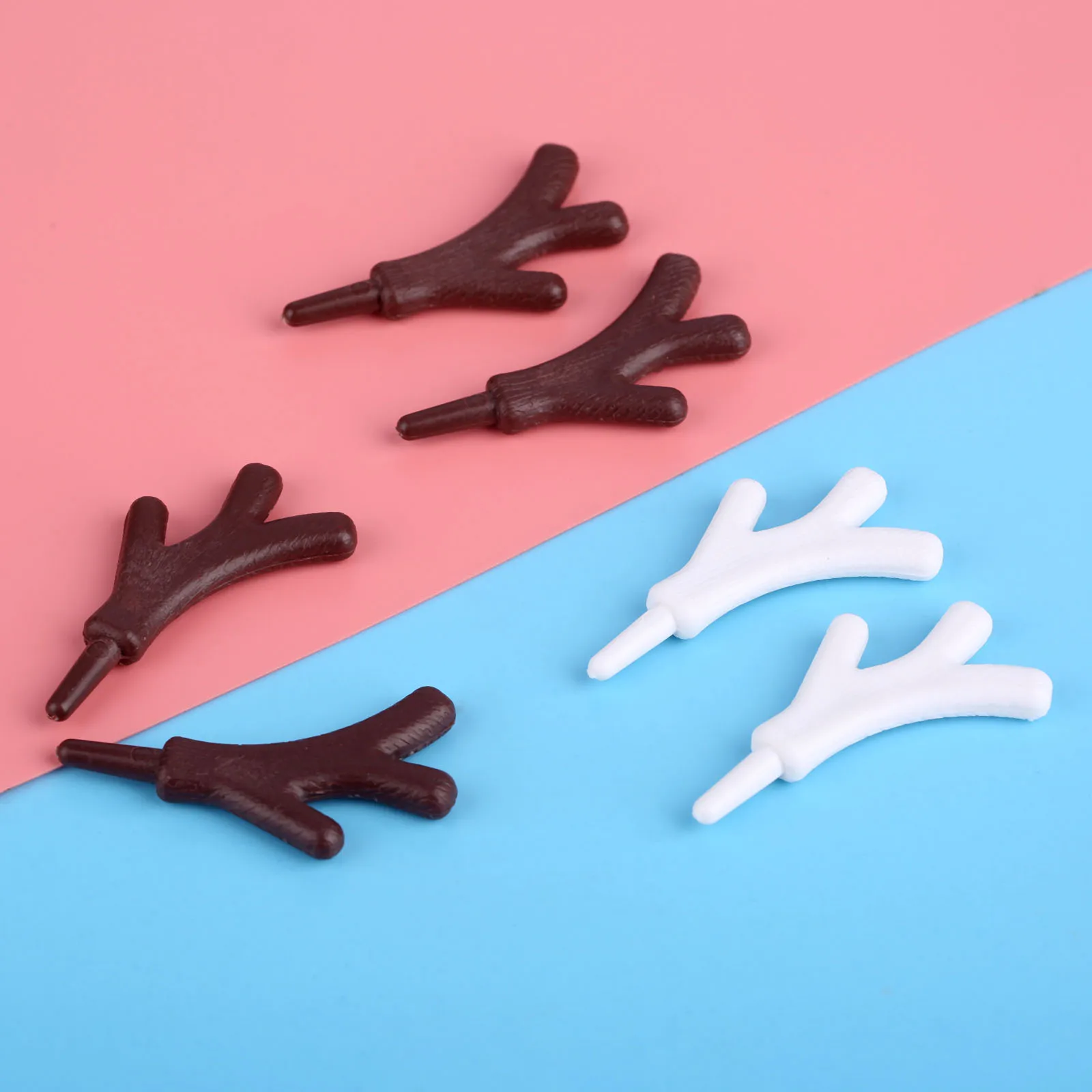 20 sztuk Mini plastikowe boże narodzenie Snowman ręcznie poroża gałęzie ozdoba DIY dekoracje świąteczne Craft sztuczne lalki słodkie małe poroża