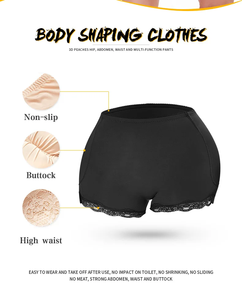 Butt Lifter Pants Women Hip Enhancer Panties Buttocks Booty Shorts Body Shaper Control Panties Fake Ass with Pads Boxer Shorts