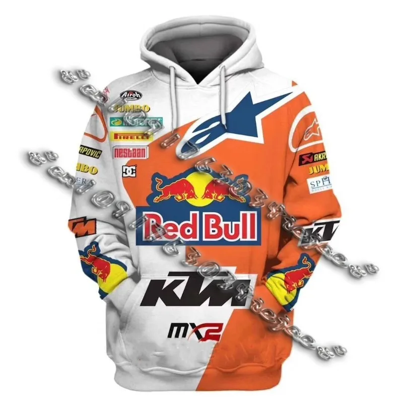 

2025 Red Bull 3D модная мужская модная толстовка с капюшоном мотоциклетная толстовка с капюшоном уличная экстремальная спортивная одежда
