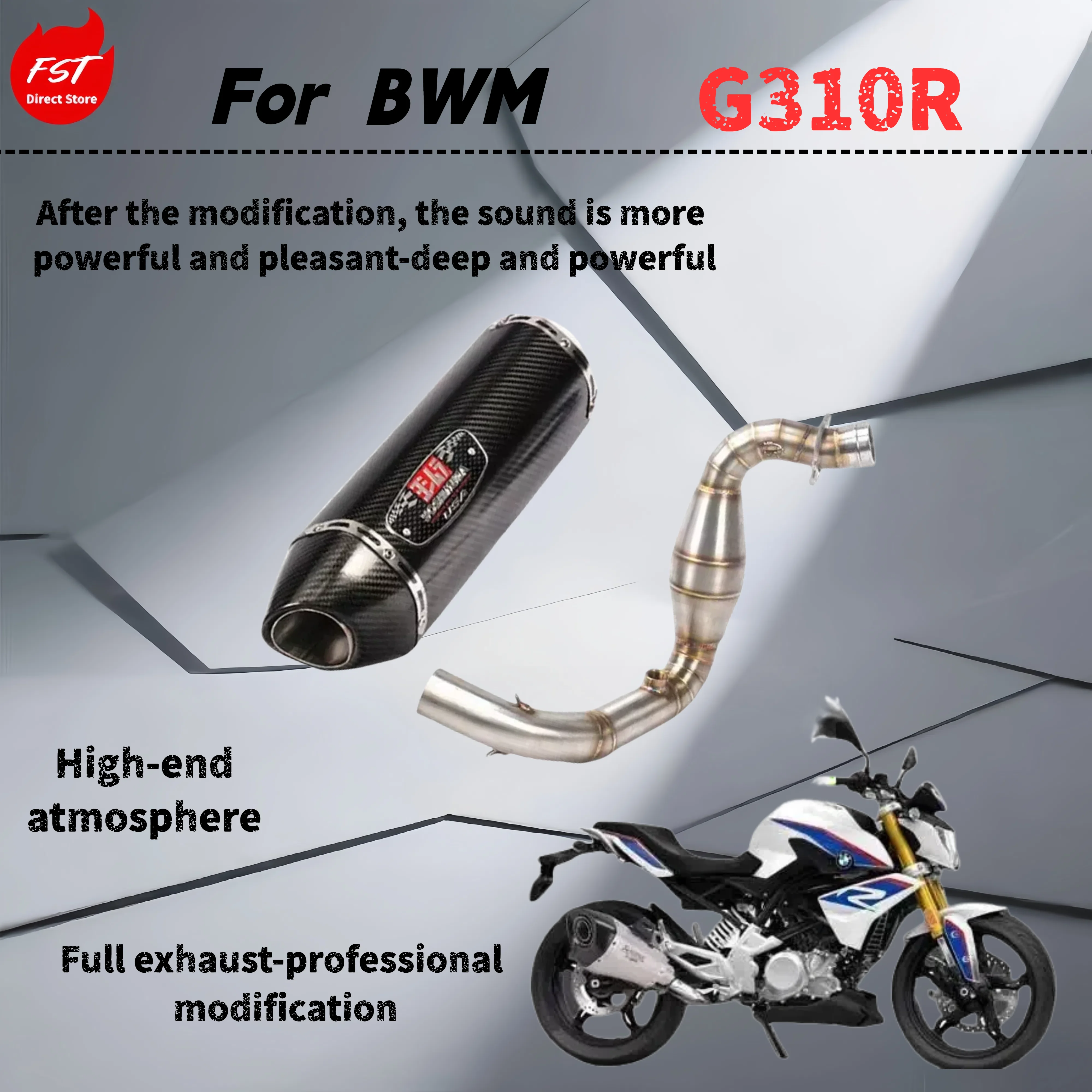 

Для BMW G310R — модифицированная выхлопная труба средней передней части — звук глубокого, богатого и мощного.