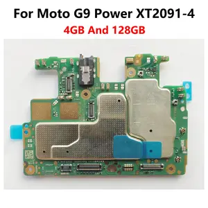 Bilashmart Original Mainboard Motherboard Circuits Single Card Fee Flex Cable Moto G9 Power XT2091 4 Mobile Plate Parts 4GB And 128GB