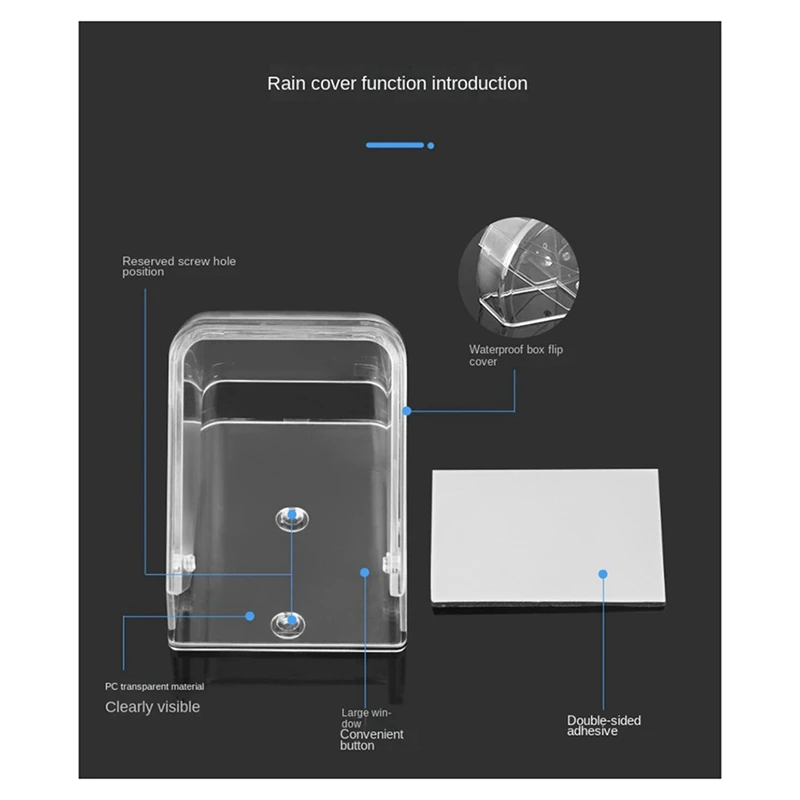 Timbre inalámbrico cubierta de lluvia cubierta impermeable al aire libre transparente inalámbrico impermeable caja de timbre