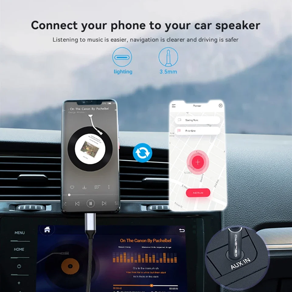 For Iphone 14 Plus 13 Pro 8 Pin To 3.5mm Jack Male Aux Cable For Apple 12 Mini 11pro Max Xr Car Converter Earphone Audio Adapter