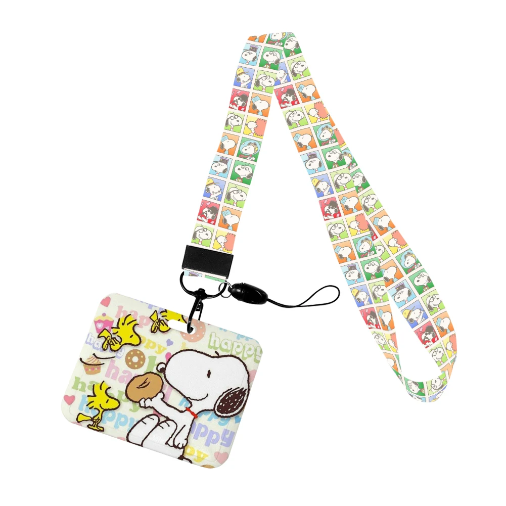 Cartoon Snoopy Hot Selling Card Badge Employee's Card Holder ID Card Bus Card Holder Lanyard Kids for Accessories Gifts