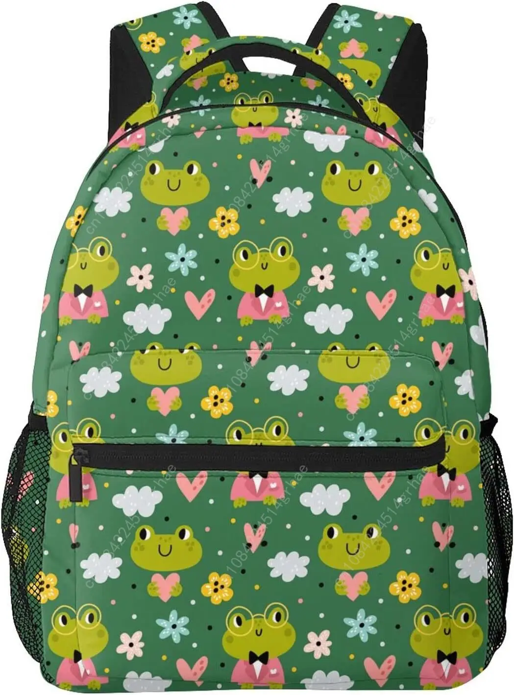 Cute Frog Print Backpack Large Capacity Laptop Bags Waterproof Lightweight Frog Accessories for Work Travel Bag Frogs Stuff
