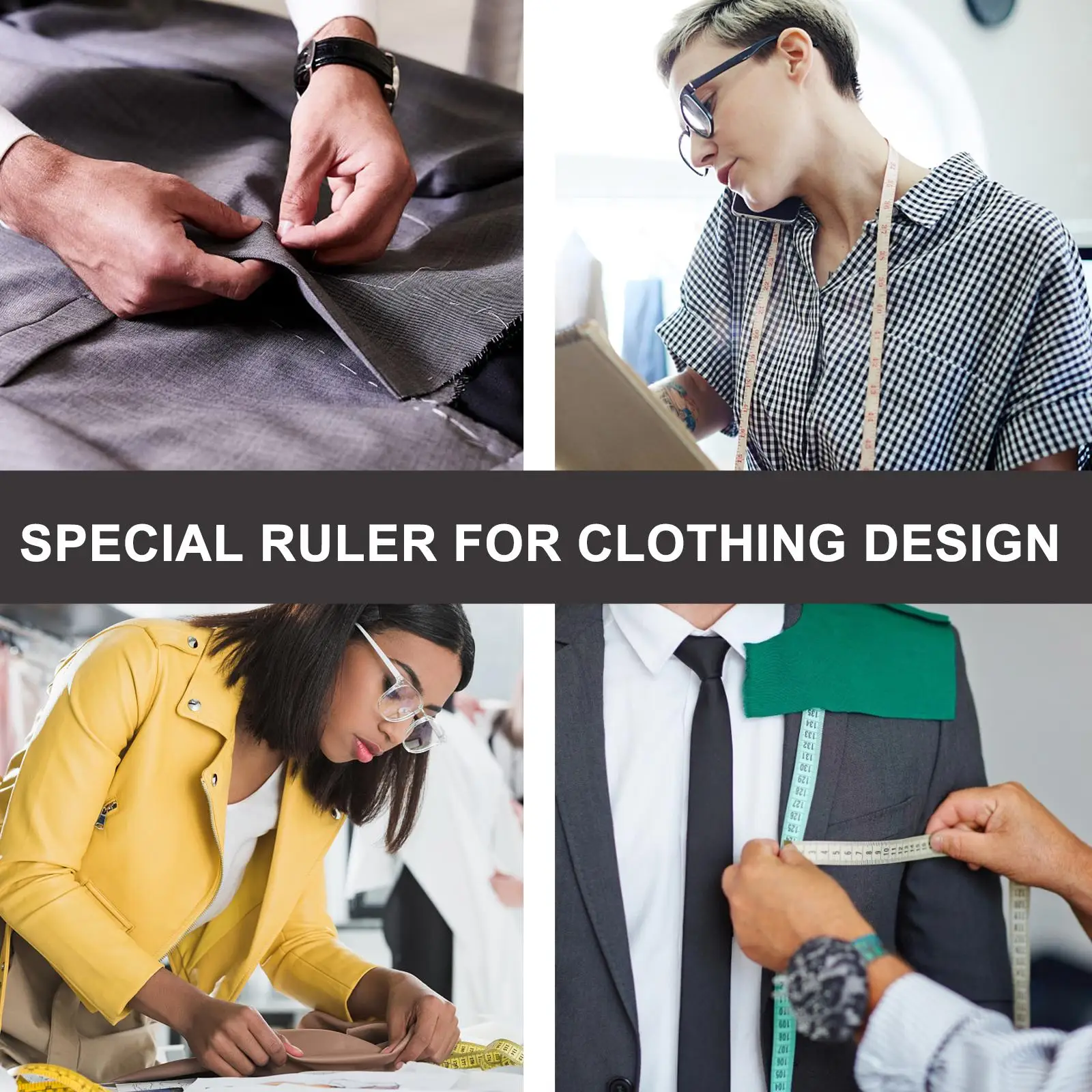 8pcs Round T-Shirt Centering Ruler Ruler PVC Measure Tool Tshirt Guide Lightweight Portable Clothing Size Chart Sewing Aid