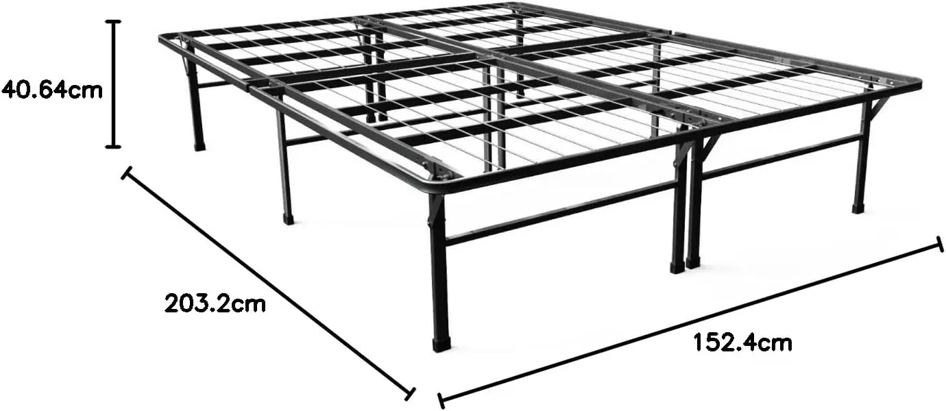 Heavy Duty Mattress Foundation, 16 Inch Metal Platform Bed Frame, No Box Spring Needed, Sturdy Steel Frame