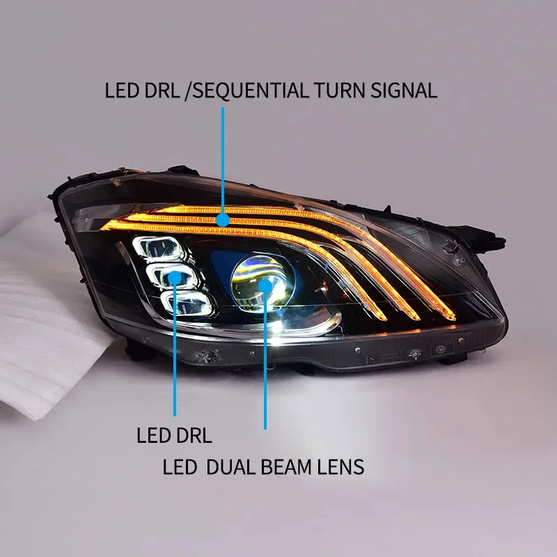 Car Lights for Mercedes-benz S-class W221 LED Headlight 2006-2012  Head Lamp Drl Projector Lens Automotive Accessories