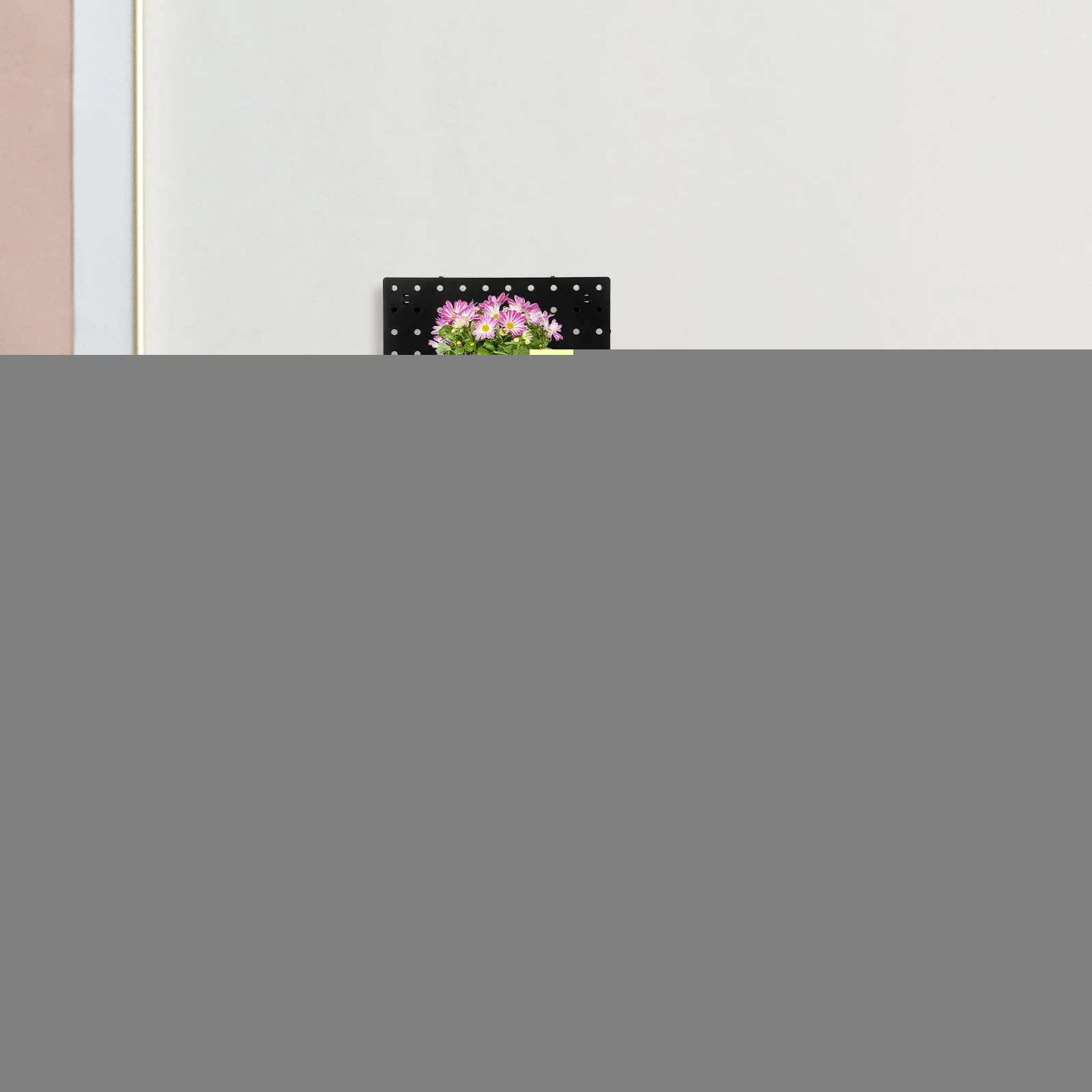 

Plastic Pegboard 25CMx25CM Black Wall Mount Storage System Pegboard Panels For Wall for Tool Garage Workshop Kitchen Organizer