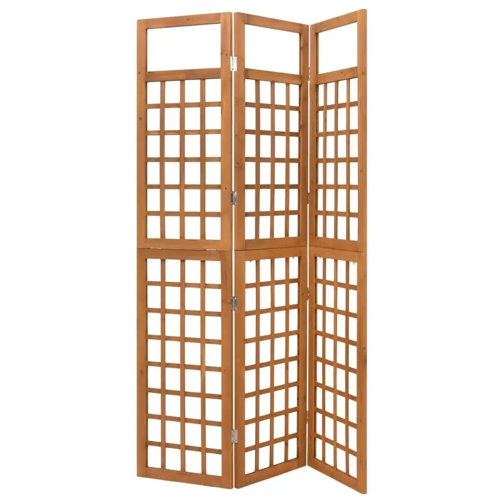 3-Piece Solid Wood Spruce Folding Screen Partition - 121x180.5 cm Decorative Room Divider