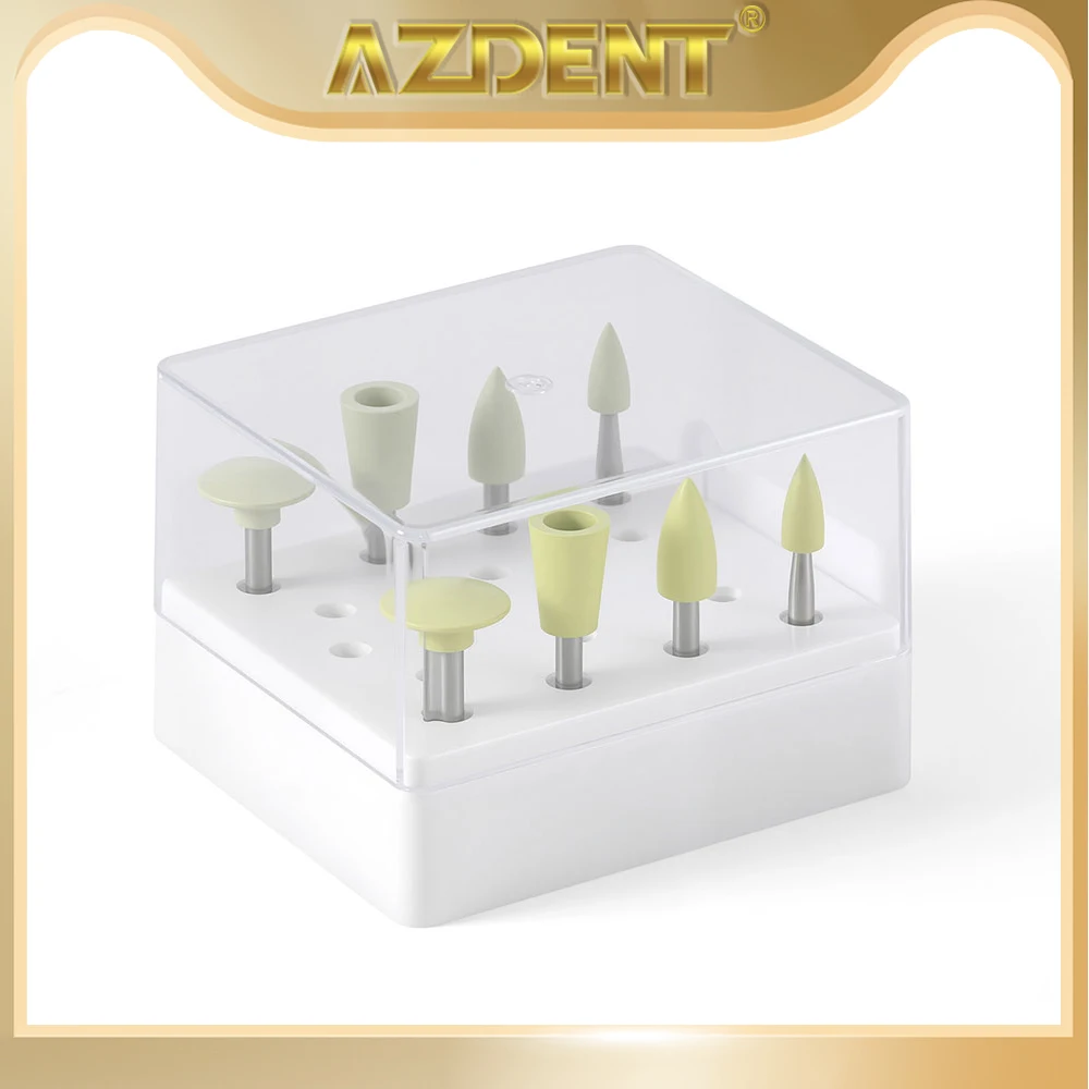 

AZDENT 8PCS/Box Dental Silicone Polishing Kit RA 2.35mm Polisher for Low Speed Hanpiece Composite Nail Polishing