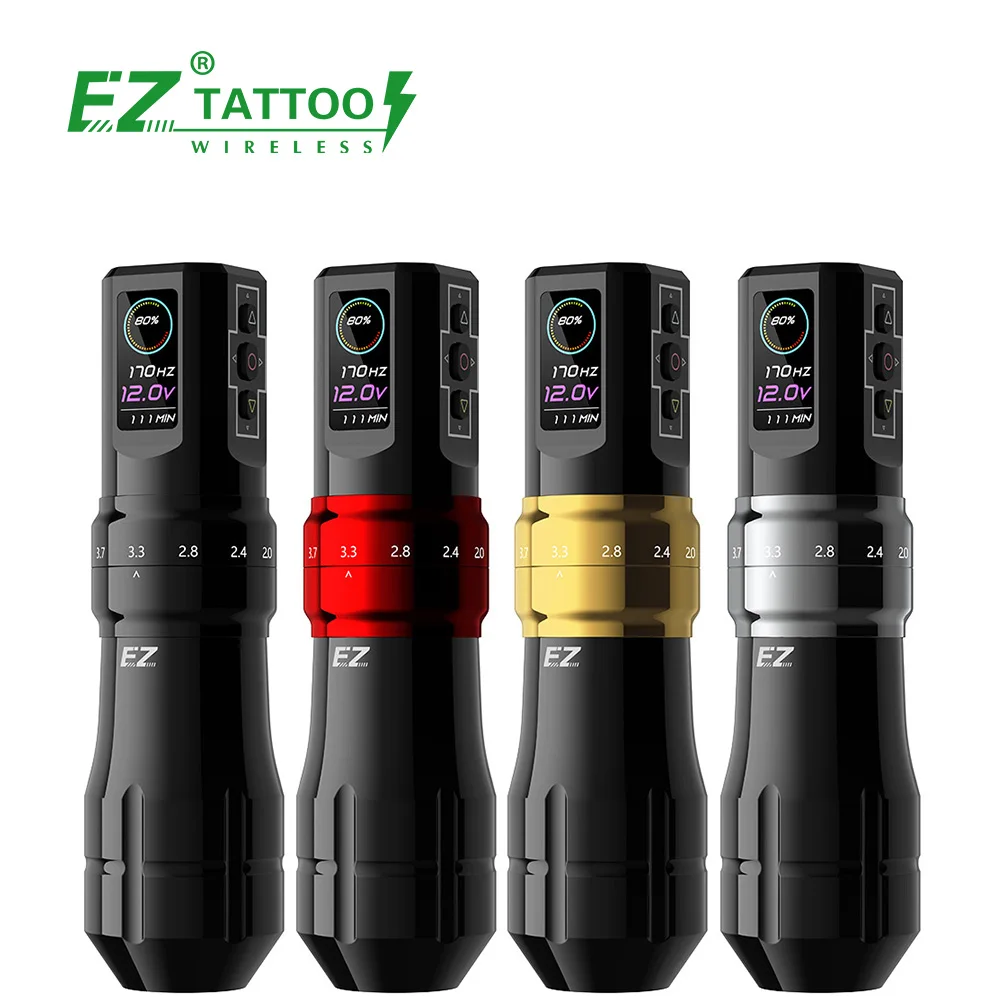 EZ Tattoo P3 PRO Big Glossy Finish grip Wireless Permanent Tattoo Pen Machine with Adjustable Stroke and  APP Function