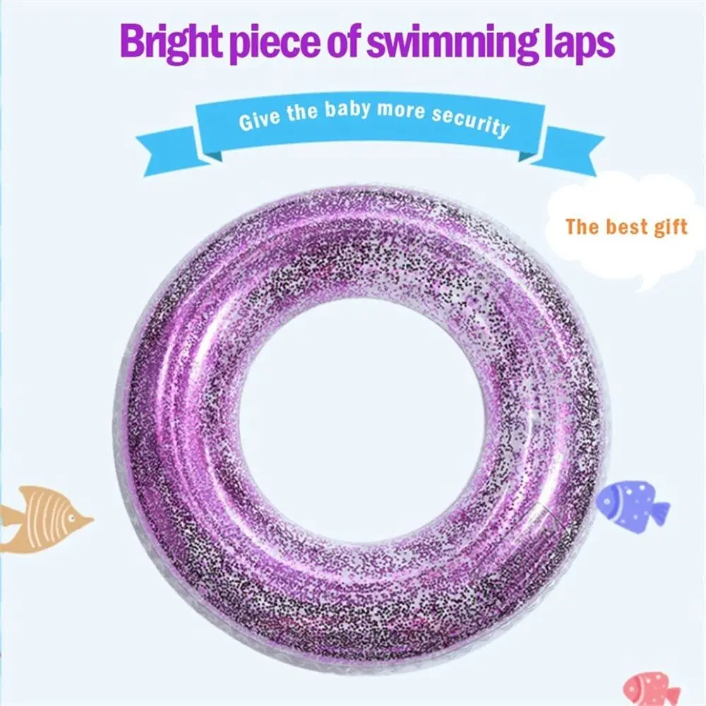 Adult Children Fun Glitter Transparent Pool  Swimming Ring Swimming Pool Safety Float Circle