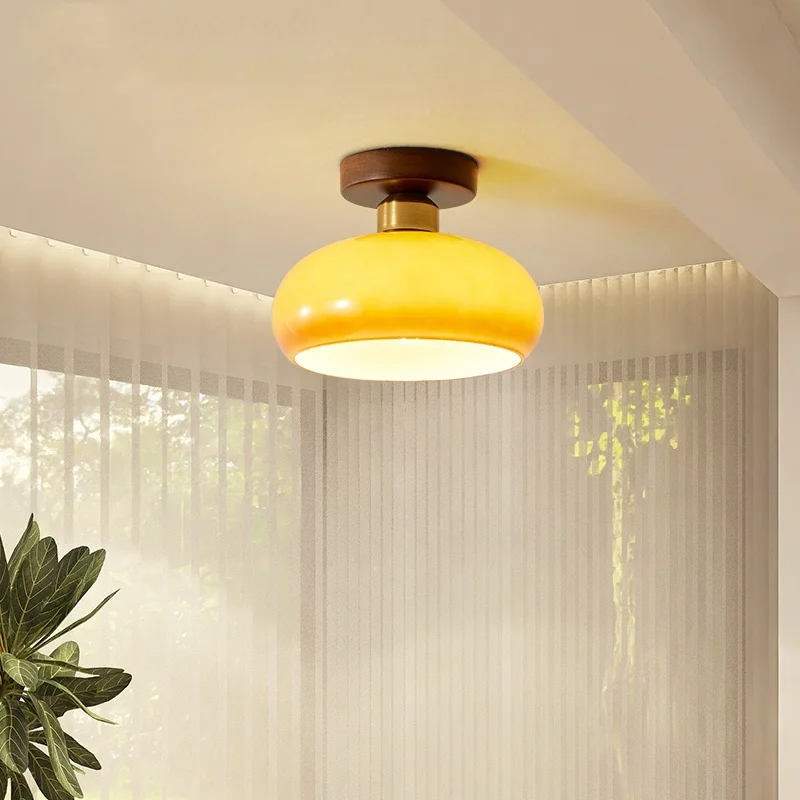 IWHD plafoniere a LED in vetro rame soggiorno cucina balcone illuminazione per interni Lampada da soffitto moderna decorazioni per la casa Lampada