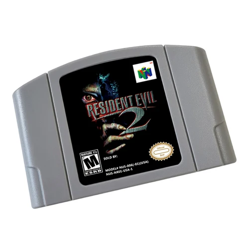 Cartucho de videojuego Resident Evil 2 (EE. UU.) (Rev A) versión estadounidense para consola de juegos N64