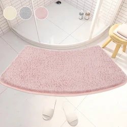 Curved Bathroom Mat Toilet Mat Soft And Comfortable Non-slip Bath Mat Fluffy Floor Mats Absorbent Quick Drying Curved Shower Mat