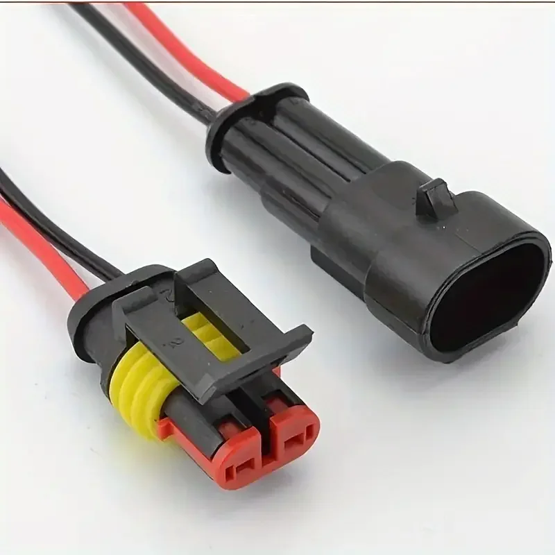 5 Pairs 18AWG 2-Pin Quick-Disconnect Wire Connectors - Brass Contacts,  for Automotive, Truck, Motorcycle, Boat