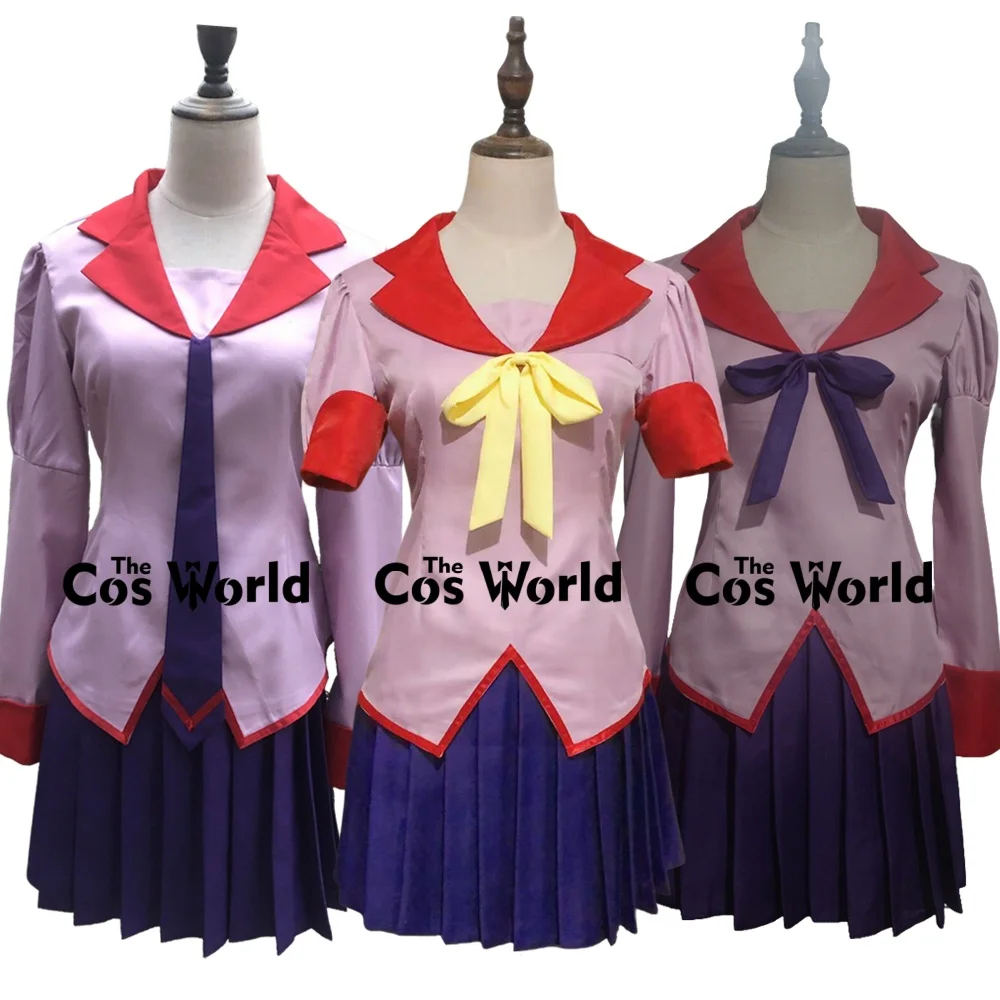 

Bakemonogatari Hitagi Senjougahara Tsubasa Hanekawa Suruga Kanbaru Outfits Customizable Anime Cosplay Costumes