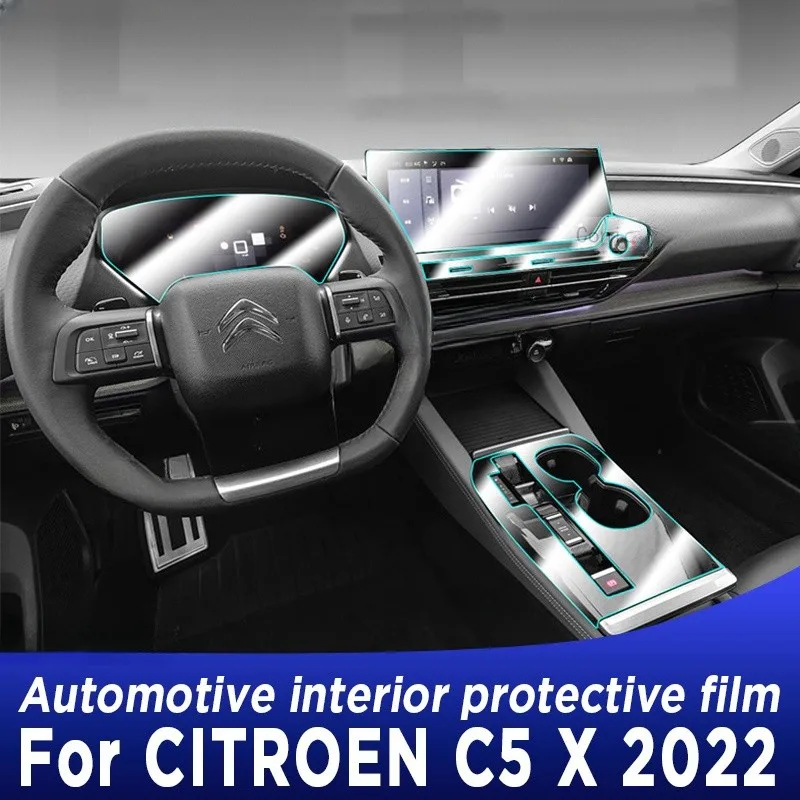 

TPU for Citroen C5X C5-X 2021 2022 Transparent Protect Film Car Interior Sticker Center Console Gear Door Navigation Air Panel