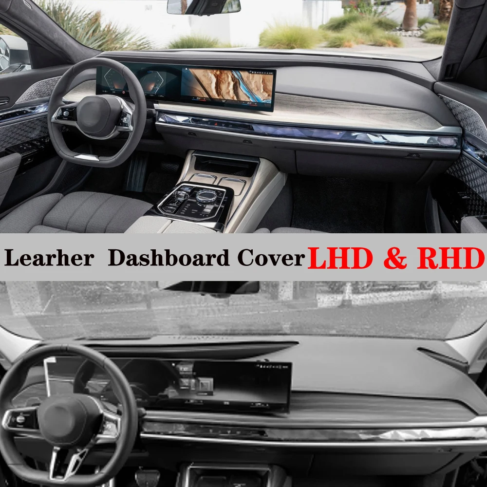 For 2023 2024 BMW 7 Series i7 735 740LI 740D 750LI Accessories Leather Dashmat Car Styling Dash Mat Dashboard Cover Protect PADS