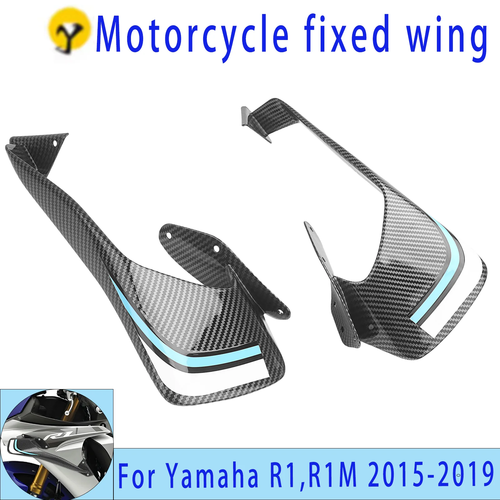 

GP Fixed-Wing Spoiler, For Yamaha R1 R1M 2015 2016 2017 2018 2019Models Fixed-Wing Fairing Mini Winglet Spoiler Aerodynamic Wing