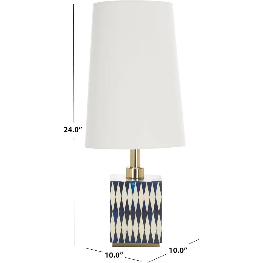 24 Blue & White Resin Accent Table Lamp with Fabric Shade, E26 Bulb Compatible view 4