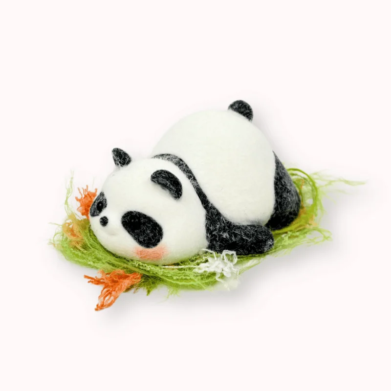 

Food Grade Silicone Flocked Panda Handmade Taba Squishy Toy
