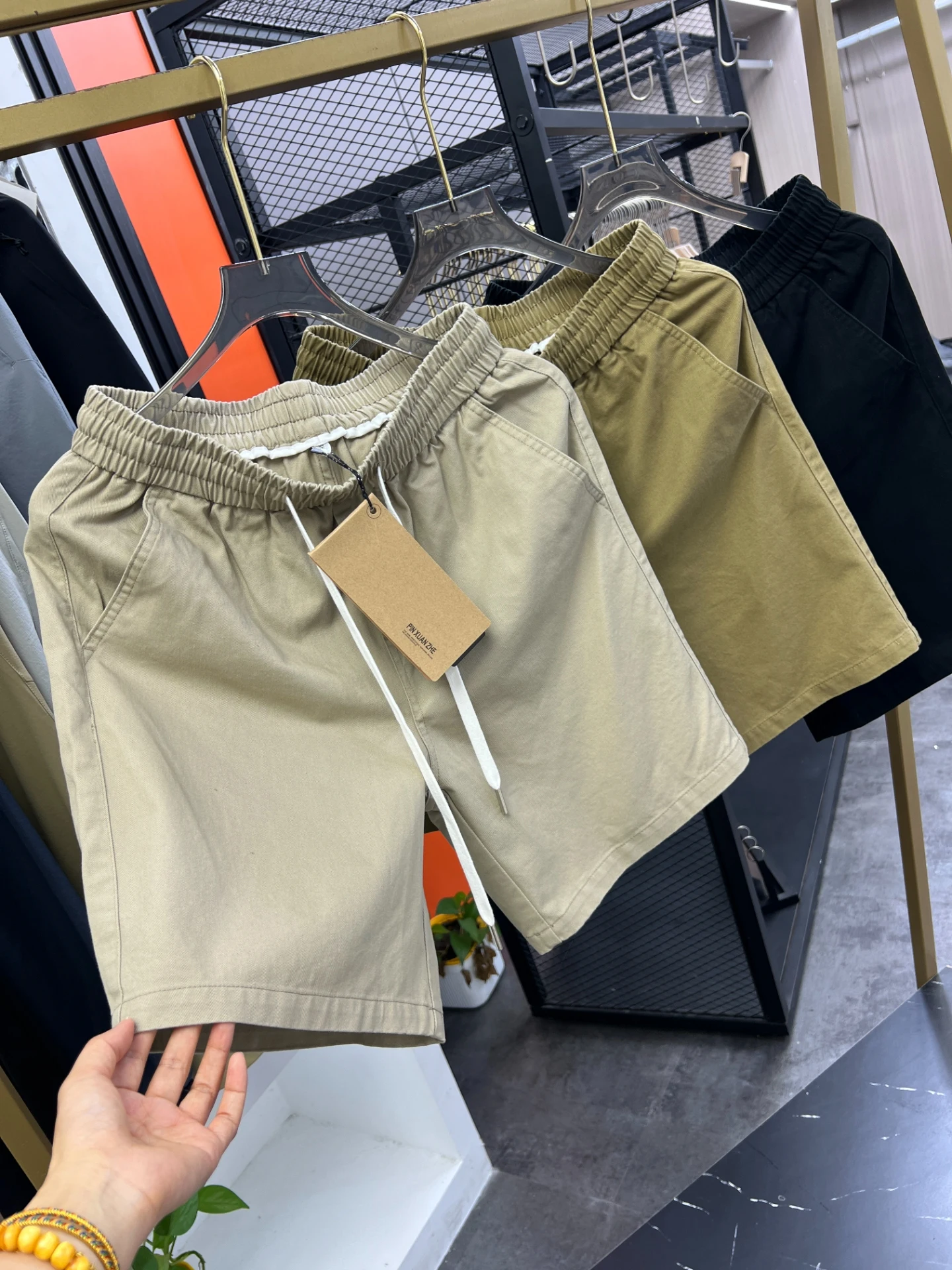 

Simple Color Japanese Style Casual Workwear Shorts 100 Cotton Material Summer Fashionable Men's Straight Five-Quarter P...