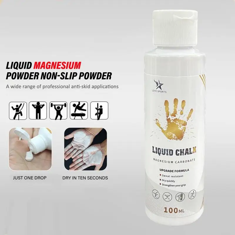 100/200ml Liquid Chalk Sports Magnesium Powder Fitness Weight Lifting Anti Slip Cream Grip Weight Lifting Climbing Gym Sports