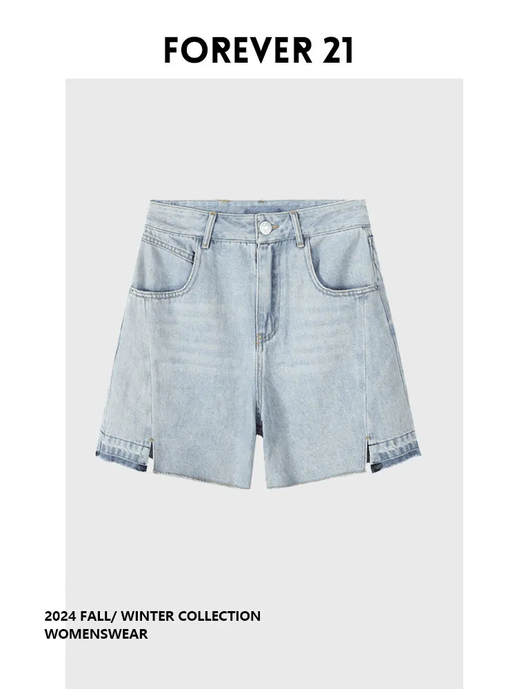 

Джинсовые шорты Faion с высокой талией, асимметричным подолом, А-силуэт, Forever 2, летняя новинка, женские брюки больших размеров, Pear ape