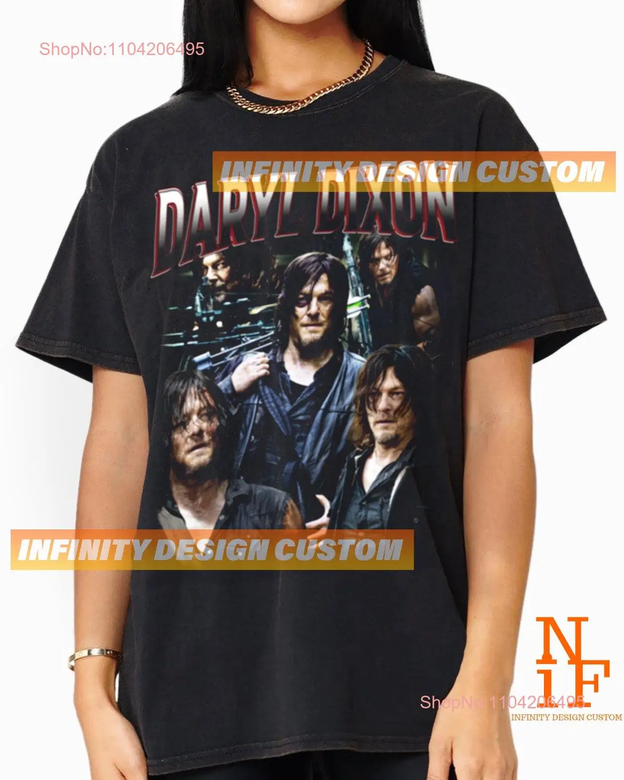 Daryl Dixon T shirt Movie Character Actress Vintage Bootleg Retro SweaT INFN578 long or short sleeves