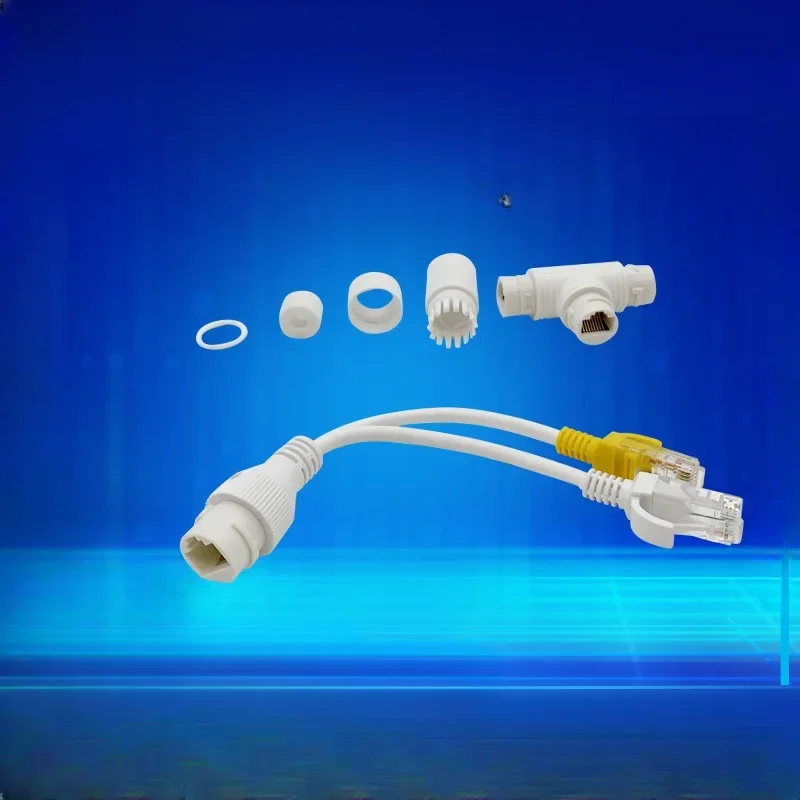 Konektor RJ45 Tiga Arah untuk Kamera IP / Router / AP Nirkabel 1 - Ke - 2 Pemisah Kabel Jaringan Hemat