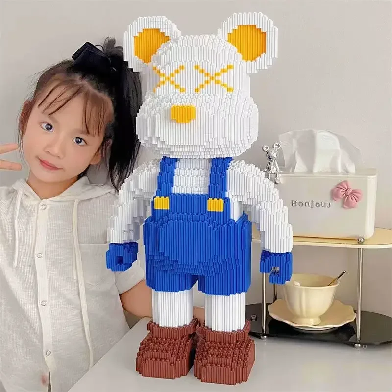 50cm Violent Bear Building Blocks Adult High Difficulty Assembling Toy Puzzle Gift Floor Decoration