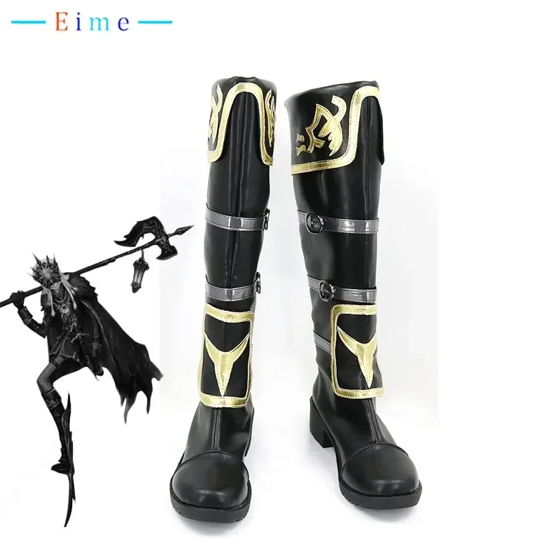 Game Identity V Night's Watch Ithaqua Cosplay Shoes PU Leather Shoes Halloween Party Black Boots Cosplay Props Custom Made