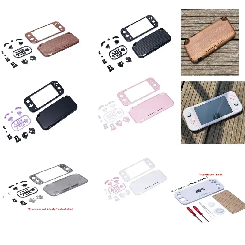 

Сменный прозрачный корпус DIY для консоли Switch Lite NSL с защитной пленкой для экрана и аксессуарами для кнопок