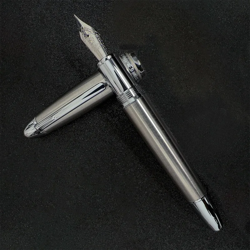 

Импортная высококачественная перьевая ручка из матовой стали, ограниченная серия, 146 F/M, 0,5/0,7, чернильная ручка, кавайные ручки для каллиграфии, канцелярские принадлежности