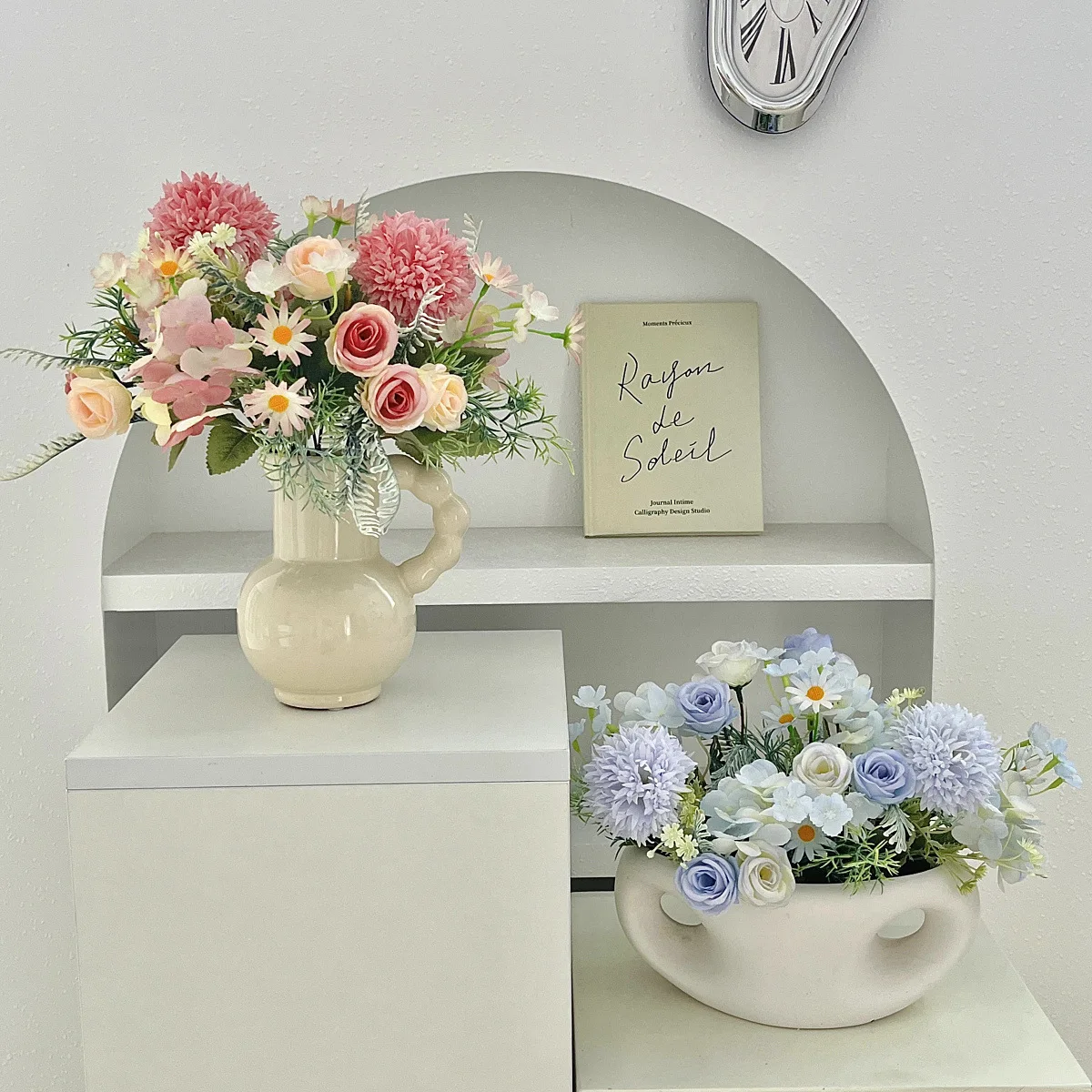 

Simulated Rose Embroidered Ball Wedding Handheld Bouquet Wedding Hall Photography Props Home Decor Living Room Silk Flowers