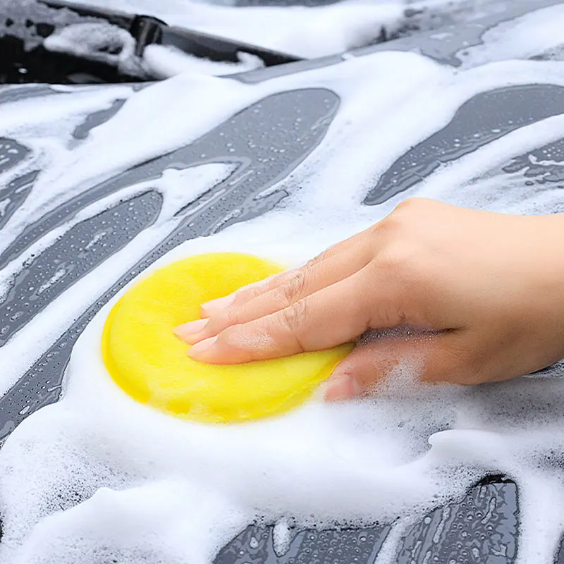 Car Waxing Sponge Pad Polish Foam Applicator Car Round Waxing Polish Sponges High Density Auto Detailing Accessories Tools 100mm