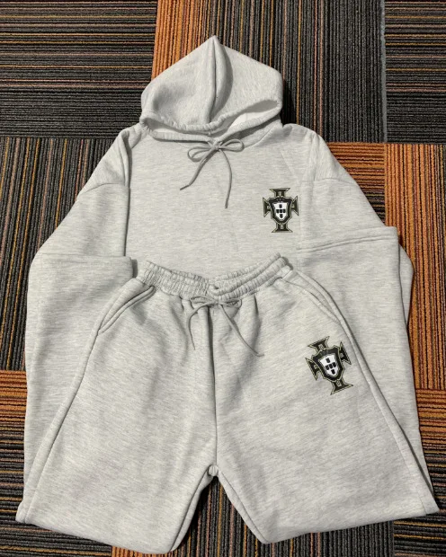 2025 Autumn and Winter New Style Long-Sleeve Hooded Shirt, Trendy Loose Casual Pants, and Sweatshirt Set for Men