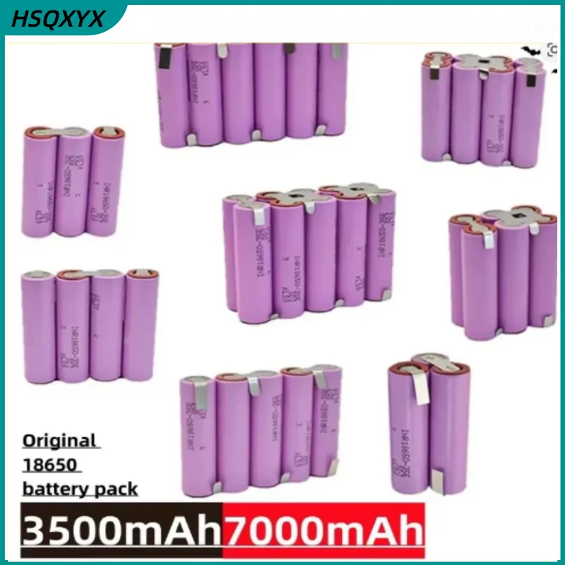 

2S1P-6S2P 18650 35E 3500mAh 7000mAh 7.4V 12.6V 14.8V 18V 25.2V 29.6V for Screwdriver Batteries Weld 18650 Battery Pack