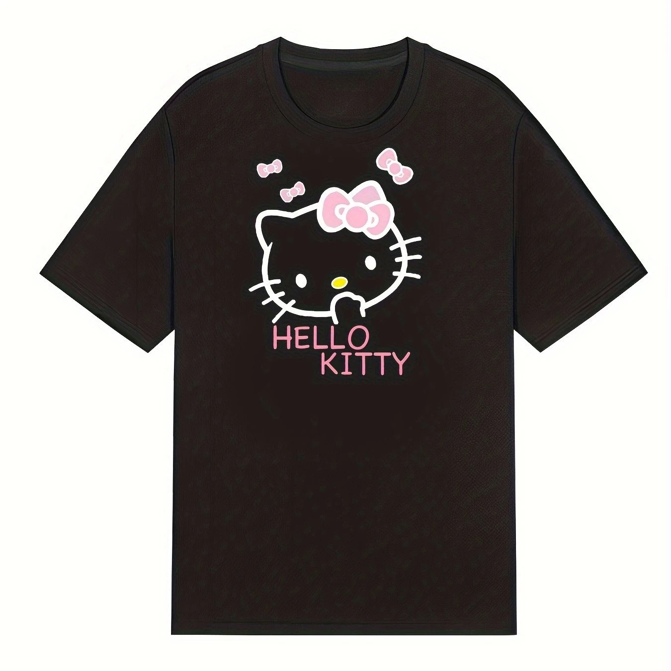 

Hello Kitty Graphic Printing Summer Autumn Winter Cotton Men's and Women's T-Shirts Short Sleeves Luxury Outdoor Sports Brand