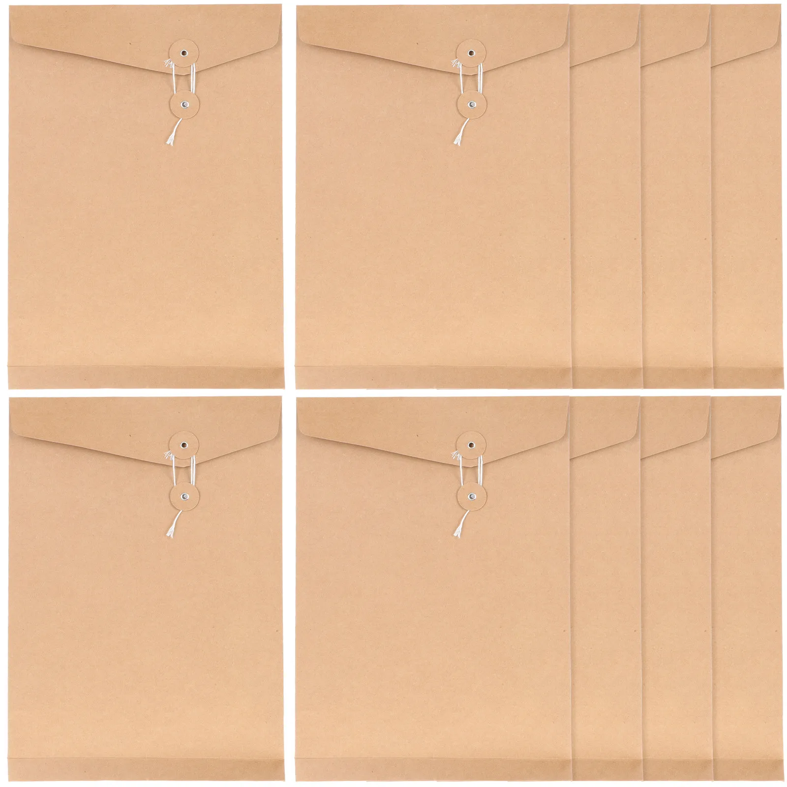 

10Pcs Premium Kraft String Envelope A4 Document Folder File Holder for Bills Invoices Office Organization Document Envelope