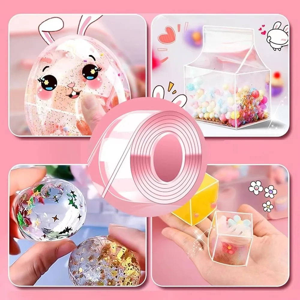 

New DIY Nano Tape Double Sided Super Elastic Bubble Balloon Tape Craft Multipurpose Blowing Bubble Tape Handmade