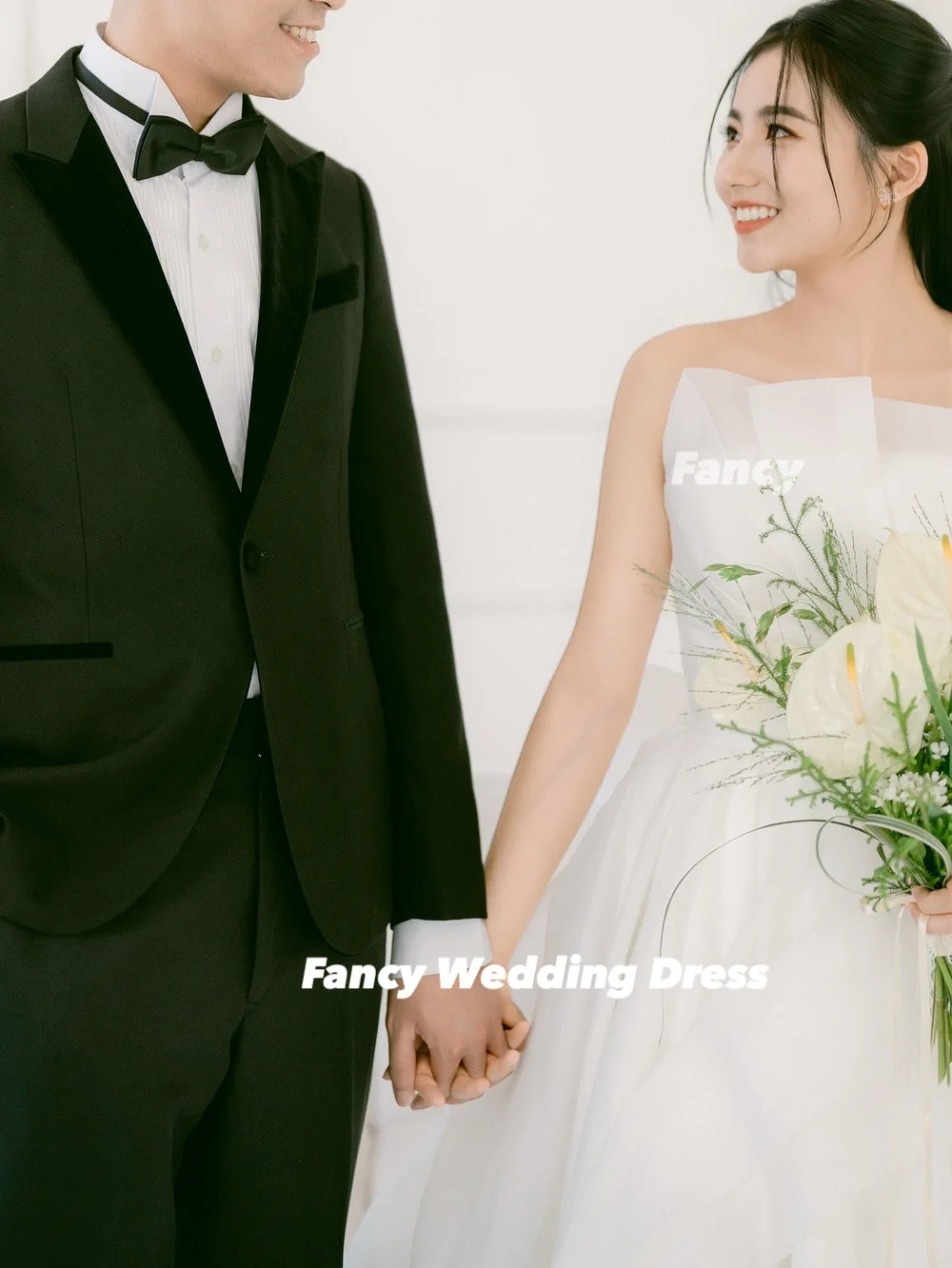 Ausgefallenes Prinzessin-Organza-Korea-Abendkleid für Fotoshootings, A-Linie, bodenlange Brautkleider, Korsett ienia Ohio Ohio Customized