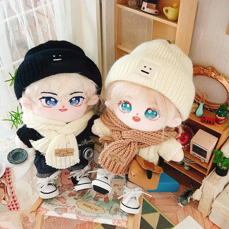 20CM Doll Clothes Sweater+Pants+Scarf+Glasses+Camera Dress Up Cute Plush Dolls Accessories Kpop EXO idol Dolls Gift DIY Toys