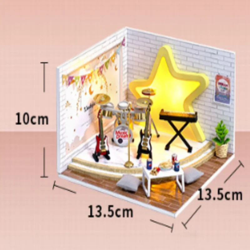 OUZEY Dream Chaser's Cottage DIY، مجموعة نماذج خشبية إبداعية ثلاثية الأبعاد، هدية للموسم الرومانسي للمراهقين #6