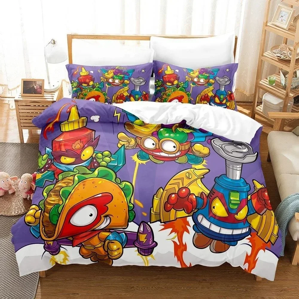 3D Print Anime Super Zings Bedding Set Single Twin Full Queen King Size Bed Set Adult Kid Bedroom Duvet Cover Sets Home Textiles