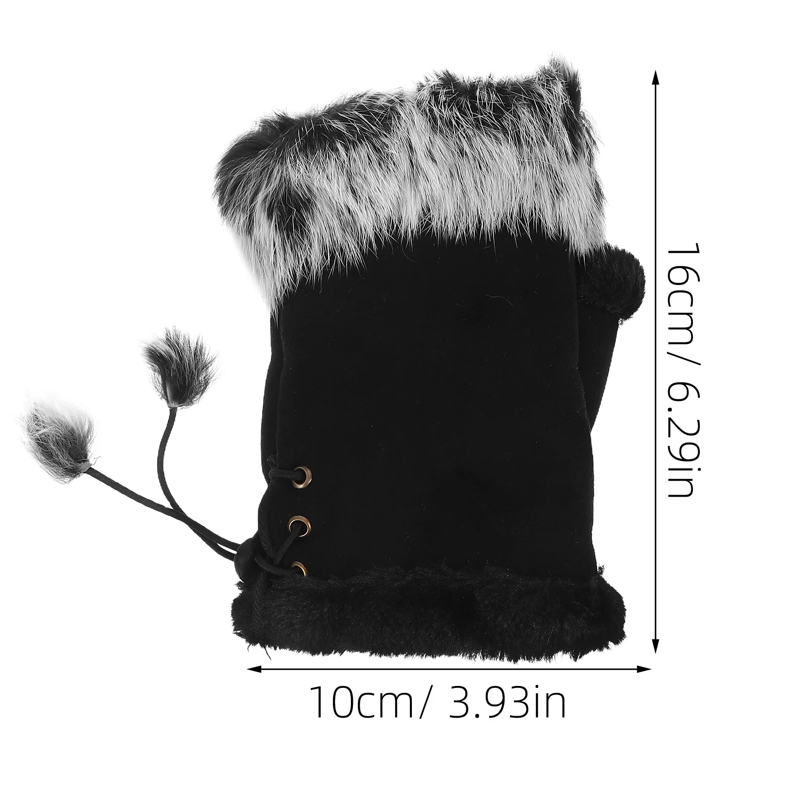 1 زوج نصف اصبع قفازات النساء شتاء دافئ أنيق الصوف أصابع القفازات لينة مريحة الجلد ودية لارتداء اليومي #4