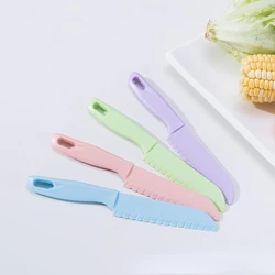 Sawtooth Cutter Plastic Fruit Knife Safe Kitchen Knife Kids Chef For Bread Lettuce Toddler Cooking Knives Children Paring Knives